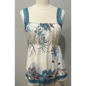 Vintage Y2K Guess Jeans Sz Small Silk Open Back Floral BabyDoll Cami Top Fairy